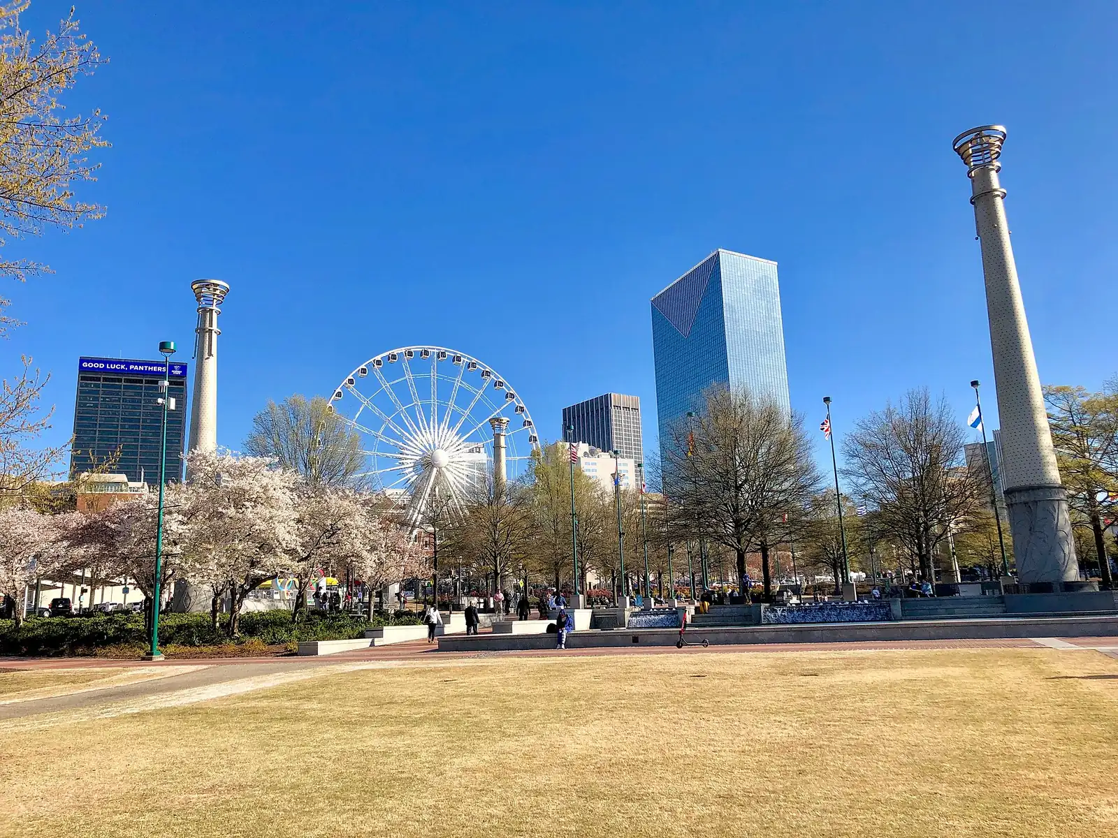 The lawn at Centennial Olympic Park in downtown Atlanta