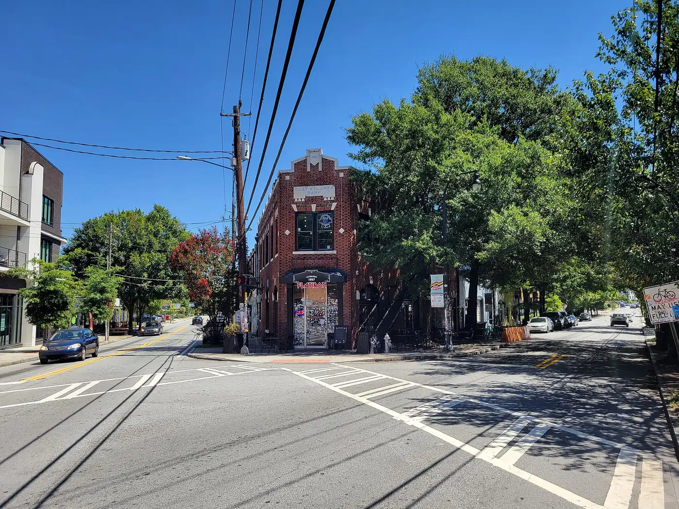 The East Atlanta Bank Building at the center of East Atlanta Village