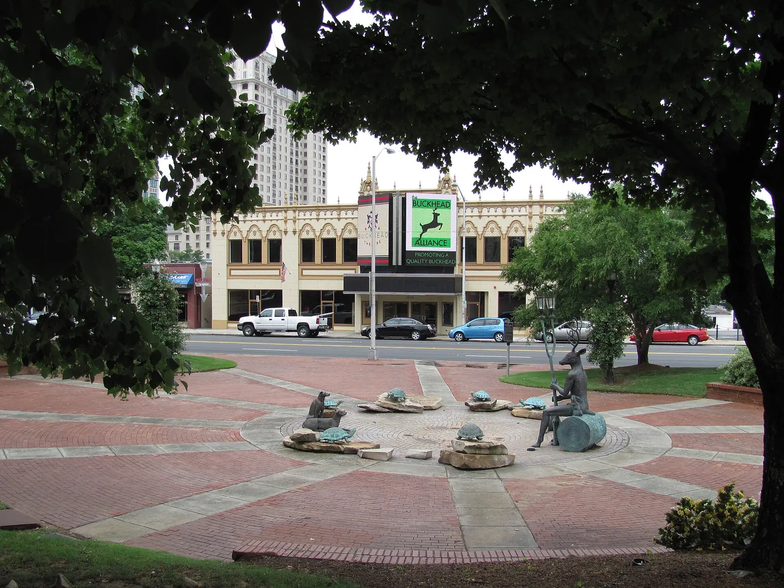Charlie Loudermilk Park at Peachtree and Roswell roads in Buckhead Village