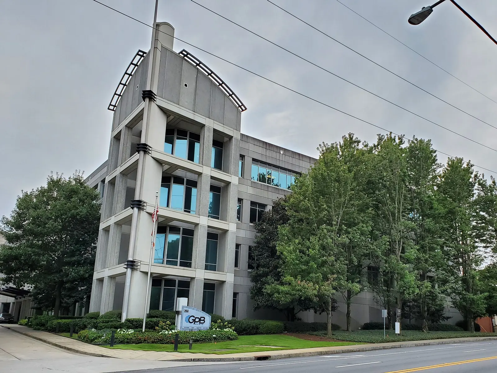The Georgia Public Broadcasting building at 260 14th St. NW in Midtown Atlanta, home of the studios where the Atlanta Press Club debates are recorded.
