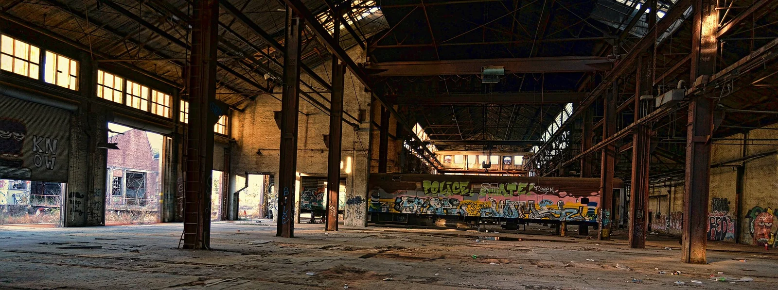 Inside one of the old sheds at Pullman Yard, the former rail yard in Kirkwood