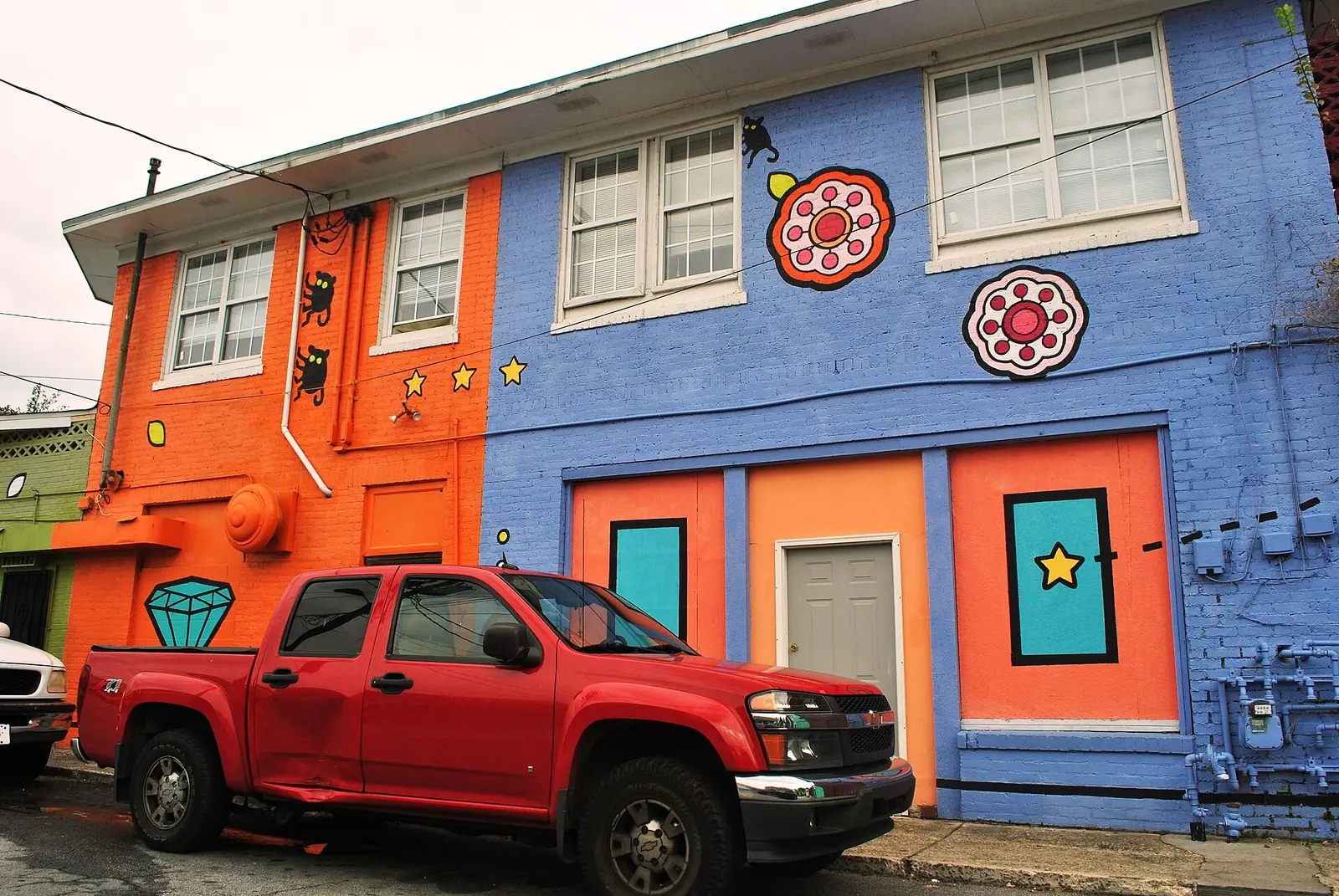 A painted building in the Lakewood Heights Historic District in southeast Atlanta