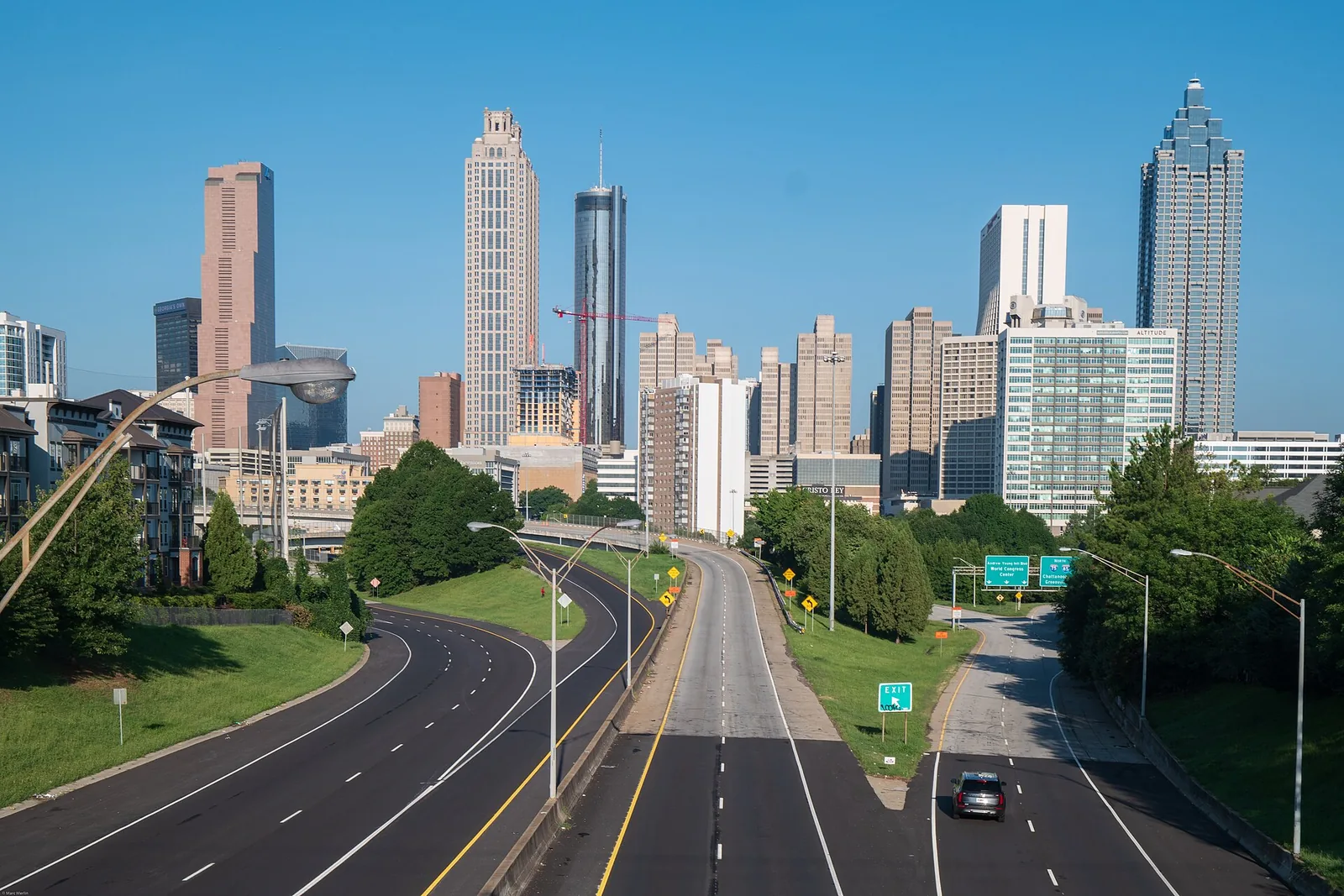 The downtown Atlanta skyline from the Jackson Street Bridge