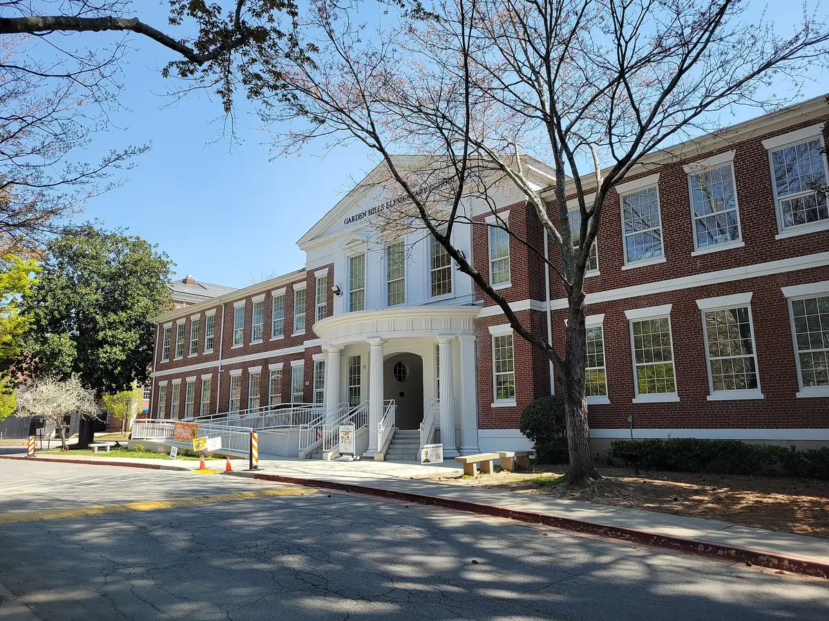 Garden Hills Elementary School on Sheridan Drive in Atlanta's Garden Hills neighborhood