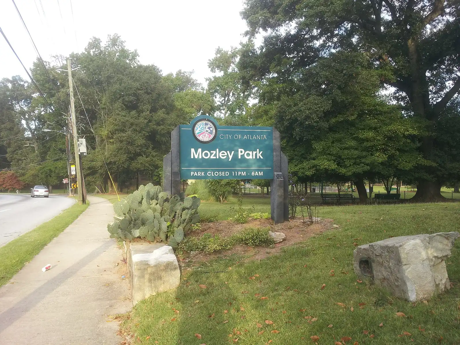 The Mozley Park neighborhood sign in west Atlanta